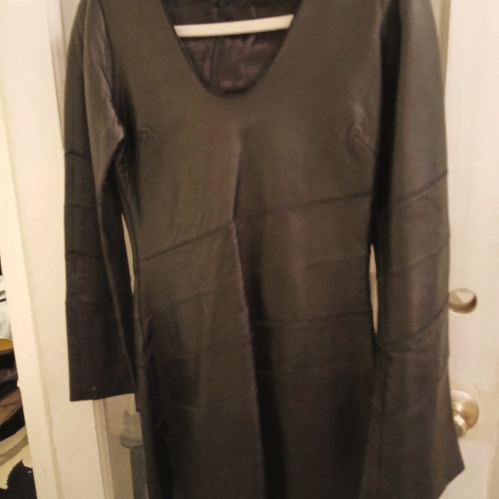 Back leather dress